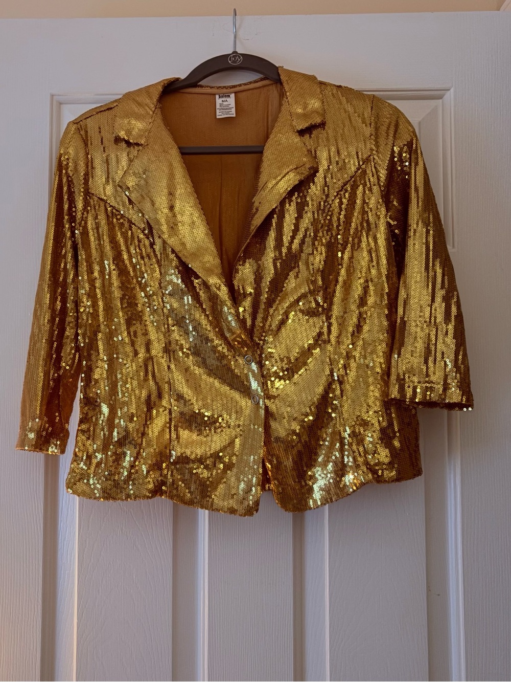 Balera Gold Sequin Blazer Jacket Dancewear Costume MA Medium Adult